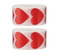 PATIKIL 1 x 1 Inch Heart Stickers Roll, 2 Roll/1000 Pcs Stickers for Small Business Paper Self-Adhesive Gift Labels for Gift Wrapping Party Favor Tags Bags, Red