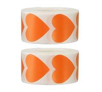 PATIKIL 1 x 1 Inch Heart Stickers Roll, 2 Roll/1000 Pcs Stickers for Small Business Paper Self-Adhesive Gift Labels for Gift Wrapping Party Favor Tags Bags, Orange
