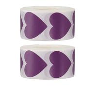 PATIKIL 1 x 1 Inch Heart Stickers Roll, 2 Roll/1000 Pcs Stickers for Small Business Paper Self-Adhesive Gift Labels for Gift Wrapping Party Favor Tags Bags, Purple
