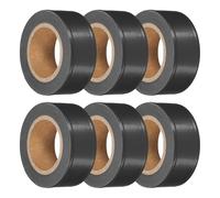 PATIKIL 1" x 100 ft Fluorescent Black Flagging Warning Tape, 6 Pcs Non-Adhesive PVC Neon Ribbon Marking Roll Survey Tape for Tree Marking, Trail Marking