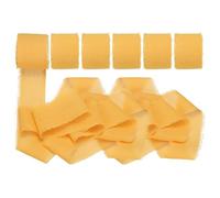 PATIKIL 1" x 7 Yards Chiffon Silk Ribbon, 6 Rolls Handmade Fringe Fabric for Wedding Invitations, Bridal Bouquets, Gifts Wrapping Decorations, Light Orange