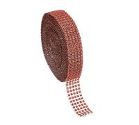 PATIKIL 1" x10 Yards Crystal Rhinestones Mesh Ribbon, 4mm 5 Row Diamond Ribbon Bling Wrap Rhinestone Strips for Crafts Wedding Party DIY Decoration Jewelry Making, Red