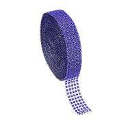 PATIKIL 1" x10 Yards Crystal Rhinestones Mesh Ribbon, 4mm 5 Row Diamond Ribbon Bling Wrap Rhinestone Strips for Crafts Wedding Party DIY Decoration Jewelry Making, Blue
