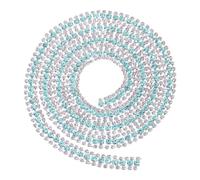 PATIKIL 1 Yard 3 Rows Crystal Rhinestone Close Chain Trim, Crystal Claw Cup Chain Trim String with Silver Base for Sewing Craft DIY Decoration Wedding Cake Bouquet, White/Lake Blue/White