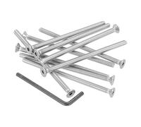 PATIKIL #10-24 x 3-1/2" Flat Head Socket Cap Screws, 10Pcs Countersunk Bolts Head Machine Screws 304 Stainless Steel (18-8) UNC Socket Drive Bolt Fasteners for Industry Machinery Household