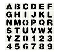 PATIKIL 10.2cm/ 4" Letter Number Stencils, 36Pcs Square Reusable Letter and Number Stencil Templates for Painting on Wall Wood Fabric Signage, Uppercase Letter Style