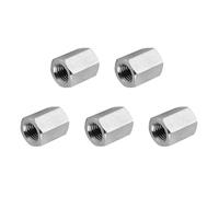 PATIKIL 10#-32 UNF 304 Stainless Steel Hex Coupling Nuts, 5 Pcs 10mm / 0.39" Length Fully Threaded Rod Coupling Nut Studding Connector Fasteners, Silver Tone
