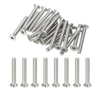 PATIKIL #10-32 x 1-1/2 Inch Flat Head Socket Cap Screws, 20 Pack 304 Stainless Steel Flat Countersunk Bolts Hex Socket Drive Machine Screws Full Thread Coarse Thread UNF Grade 6.8