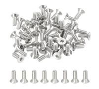 PATIKIL #10-32 x 1/2 Inch Flat Head Socket Cap Screws, 50 Pack 304 Stainless Steel Flat Countersunk Bolts Hex Socket Drive Machine Screws Full Thread Coarse Thread UNF Grade 6.8