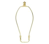 PATIKIL 10.5 Inch Lamp Harp Kit with 1 Inch Height Solid Brass Finial, 1 Set Heavy Duty Bracket with Standard Saddle & Finial Detachable Shade Holder for Table Floor Lamps, Gold