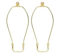 PATIKIL 10.5 Inch Lamp Harp Kit with 17.5mm Solid Brass Ball Finial, 2 Set Heavy Duty Bracket with Standard Saddle & Finial Detachable Shade Holder for Table Floor Lamps, Gold