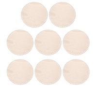PATIKIL 10" Diameter Crochet Basket Bottom, 8Pcs Round Blank Crochet Knitting Wooden Base for DIY Craft Weaving Basket Making Supplies Home Decoration, Brown