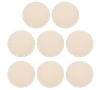PATIKIL 10" Diameter Crochet Basket Bottom, 8Pcs Round Blank Crochet Knitting Wooden Base for DIY Craft Weaving Basket Making Supplies Home Decoration, Wood Color