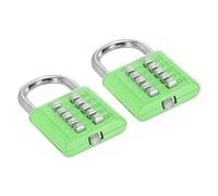 PATIKIL 10 Digit Button Combination Padlock, 2 Pack 5 Position Locking Mechanism Push Button Security Digital Lock for Gym Sports Locker Cabinet Toolbox, Green