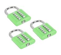 PATIKIL 10 Digit Button Combination Padlock, 3 Pack 5 Position Locking Mechanism Push Button Security Digital Lock for Gym Sports Locker Cabinet Toolbox, Green