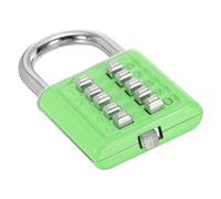 PATIKIL 10 Digit Button Combination Padlock, 5 Position Locking Mechanism Push Button Security Digital Lock for Gym Sports Locker Cabinet Toolbox, Green