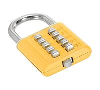 PATIKIL 10 Digit Button Combination Padlock, 5 Position Locking Mechanism Push Button Security Digital Lock for Gym Sports Locker Cabinet Toolbox, Yellow