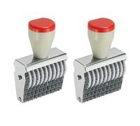 PATIKIL 10 Digit Number Roller Stamp, 2Pcs Adjustable Rubber Stamp Changeable Numerical Symbol Office Date for Business Creative Price Tag
