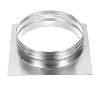 PATIKIL 10" Duct Connector Flange, Dryer Vent Wall Plate Square to Round Straight Pipe Flange Chimney Top Plate for Air Heating Cooling Ventilation Exhaust Fan HVAC System, 12"x12" Base