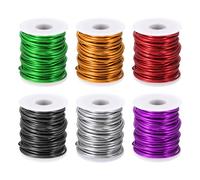 PATIKIL 10 Gauge 2.5 mm Aluminum Craft Wire, 49.2 Ft Metal Wire 6 Roll Armature Bendable Wire for Jewelry Making Metal Wrap DIY, Purple/Silver/Black/Green/Red/Gold