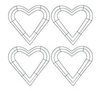 PATIKIL 10 Inch Christmas Wire Wreath Frame, 4 Pcs Metal Heart Shape Dream Catcher Rings Macrame Wreath Floral Hoop for Home Car DIY Craft Wedding Wall Hanging Decorations, Green