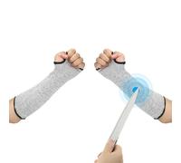 PATIKIL 10 Inch Cut Resistant Sleeve, Arm Safety Protectors Sleeves with Thumb Hole Level 5 Protection Forearm Guard Sleeves for Thin Skin and Bruising, XS, Gray