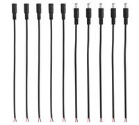 PATIKIL 10 Inch DC Power Cable, 20 Pcs 5.5mm x 2.1mm Barrel Plug Socket Cables DC Male and Female Plug to Bare Wire Open Adapter for LED Strip, CCTV Camera