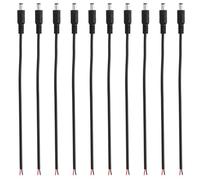 PATIKIL 10 Inch DC Power Cable, 20 Pcs 5.5mm x 2.1mm Barrel Plug Socket Cables DC Male Plug to Bare Wire Open Adapter for LED Strip, CCTV Camera