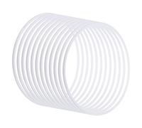 PATIKIL 10 Inch Dream Catcher Rings, 12 Pcs Plastic Macrame Wreath Floral Round Ring Hoop for Home Car DIY Craft Wedding Wall Hanging Decorations, White