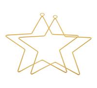 PATIKIL 10 Inch Dream Catcher Rings, 2 Pcs Metal Star Shape Macrame Wreath Floral Ring Hoop for Home DIY Craft Wedding Wall Hanging Decoration, Gold Tone