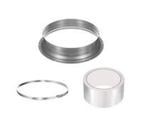 PATIKIL 10 Inch Duct Connector Flange, Galvanized Iron Straight Pipe Flange Interface Air Duct Connector with Clamp for Air Heating Cooling Ventilation HVAC System, Silver
