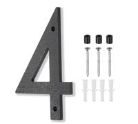PATIKIL 10 Inch House Number, House Address Numbers Sign Large Floating Modern with Screws for Outside Door Wall Street, Black, 4