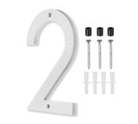 PATIKIL 10 Inch House Number, House Address Numbers Sign Large Floating Modern with Screws for Outside Door Wall Street, Silver, 2