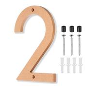 PATIKIL 10 Inch House Number, House Address Numbers Sign Large Floating Modern with Screws for Outside Door Wall Street, Gold, 2