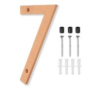 PATIKIL 10 Inch House Number, House Address Numbers Sign Large Floating Modern with Screws for Outside Door Wall Street, Gold, 7