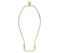 PATIKIL 10 Inch Lamp Harp Kit with 17.5mm Solid Brass Ball Finial, 1 Set Heavy Duty Bracket with Standard Saddle & Finial Detachable Shade Holder for Table Floor Lamps, Gold