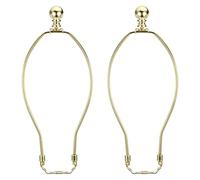 PATIKIL 10 Inch Lamp Harp Kit with Finial, 2 Set Detachable Shade Bracket Holder, DIY Lighting Accessories for Table Floor Lamps, Gold Tone