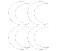 PATIKIL 10 Inch Moon Dream Catcher Rings, 4 Pcs Metal Christmas Macrame Wreath Floral Ring Hoop for Home Car DIY Craft Wedding Wall Hanging Decoration, Silver