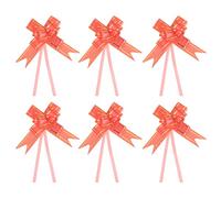 PATIKIL 10-Inch Pull Bows Ribbon, 100 Pack Gift Wrapping String Gold Thread Style Decorative Bow Tie for Wedding Birthday Party, Red