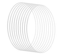 PATIKIL 10 Inch Round Dream Catcher Ring, 10 Pcs Metal Christmas Macrame Wreath Floral Rings Hoop for Home DIY Craft Wedding Wall Hanging Decorations, White