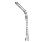 PATIKIL 10" Microphone Gooseneck, 5/8"-27 Thread Metal Universal Hose Flexible Arm Gooseneck Tube Extension for Multifunction DIY, Silver Tone