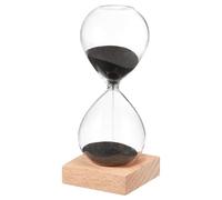 PATIKIL 10 Minutes Sand Timer, Sand Watch with Wood Base Hour Glass Sandglass Timer Clock for Living Room Home Office Restaurant Decoration, Black