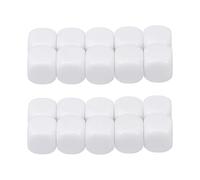 PATIKIL 10 mm Acrylic Dice Blank, 100 Pcs Standard Game Dice Rounded Corner with Smoothed Surface Six Sided for Board Games Teaching, White