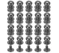 PATIKIL 10 mm Leather Rivets, 20 Sets Ball Head Stud Screw Back Round Head Button Chicago Screw Nipple Stud Rivet for Leather DIY Craft Handbag Belt Repairs, Black