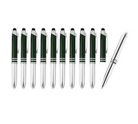 PATIKIL 10 Pack 3 in 1 Metal Pen, Black Ink 1.0mm Medium Point Stylus Pen for Touch Screens, LED Flashlight, Grey
