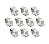 PATIKIL 10 Pack 9-11mm Double Ear Hose Clamp, 304 Stainless Steel O Clip Crimp Rings for Fuel Petrol Pipe Tube Fitting Connections, Silver Tone