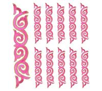 PATIKIL 10 Pack 9.4" Embroidery Sequin Appliques for Sewing, Embroidered Applique with Gold Trimming Floral Sew Iron on Patch for DIY Sewing Crafts Wedding Clothing Decor, Rose Red