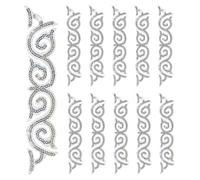 PATIKIL 10 Pack 9.4" Embroidery Sequin Appliques for Sewing, Embroidered Applique with Gold Trimming Floral Sew Iron on Patch for DIY Sewing Crafts Wedding Clothing Decor, White