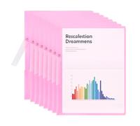PATIKIL 10 Pack Clear Report Covers with Swing Clip, 30x23cm Front Presentation Folders Document Binder 100 Sheet Capacity Binder for Resume Files Letter Interview Project, Pink