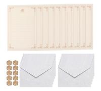PATIKIL 10 Pack Colorful Business Envelopes, 4 x 6 Inch V Flap Parchment with A5 Paper and Sealing Wax Sticker Envelopes for Office Letter Mailing Checks Cards, Purple